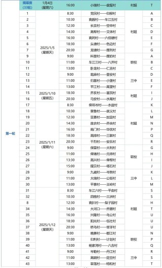 赛程表(赛程表生成器)