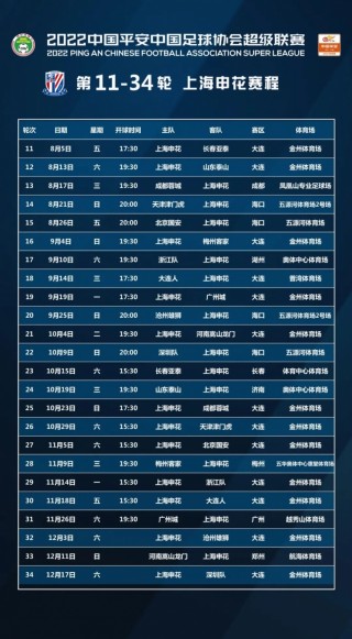 中超第二轮赛程表(中超第二轮赛程表2020)