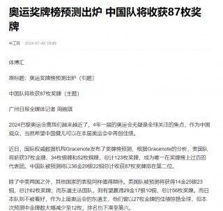 东京奥运会奖牌榜预测(东京奥运会奖牌榜最新更新)