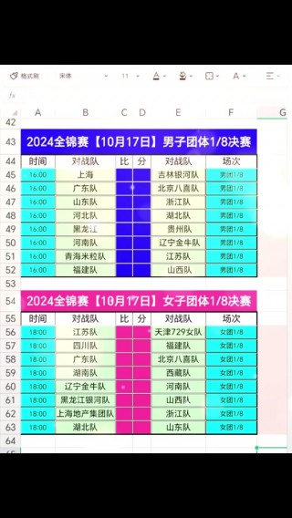 2024全部比赛时间表乒乓(2024全部比赛时间表乒乓和参赛人员)