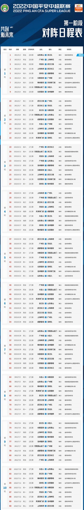 中超2022年赛程直播(中超2022年赛程直播视频)