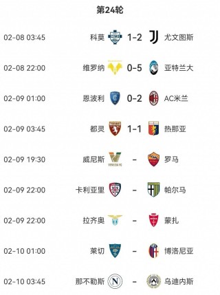 意甲积分榜新浪(意甲即时积分榜)