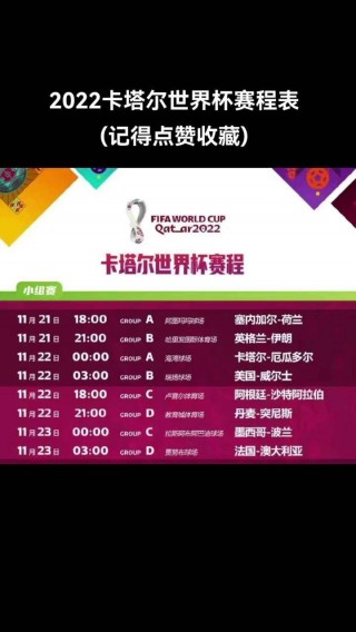 卡塔尔世界杯2022赛程(卡塔尔世界杯2022赛程表比分结果)
