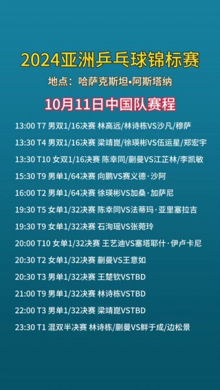 2024全部比赛时间表乒乓(2024全部比赛时间表乒乓312)