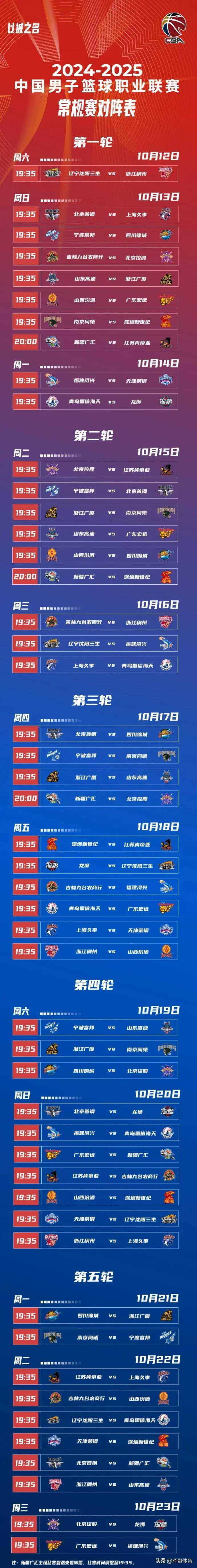 2020cba赛程表(2020cba联赛赛程)  第1张
