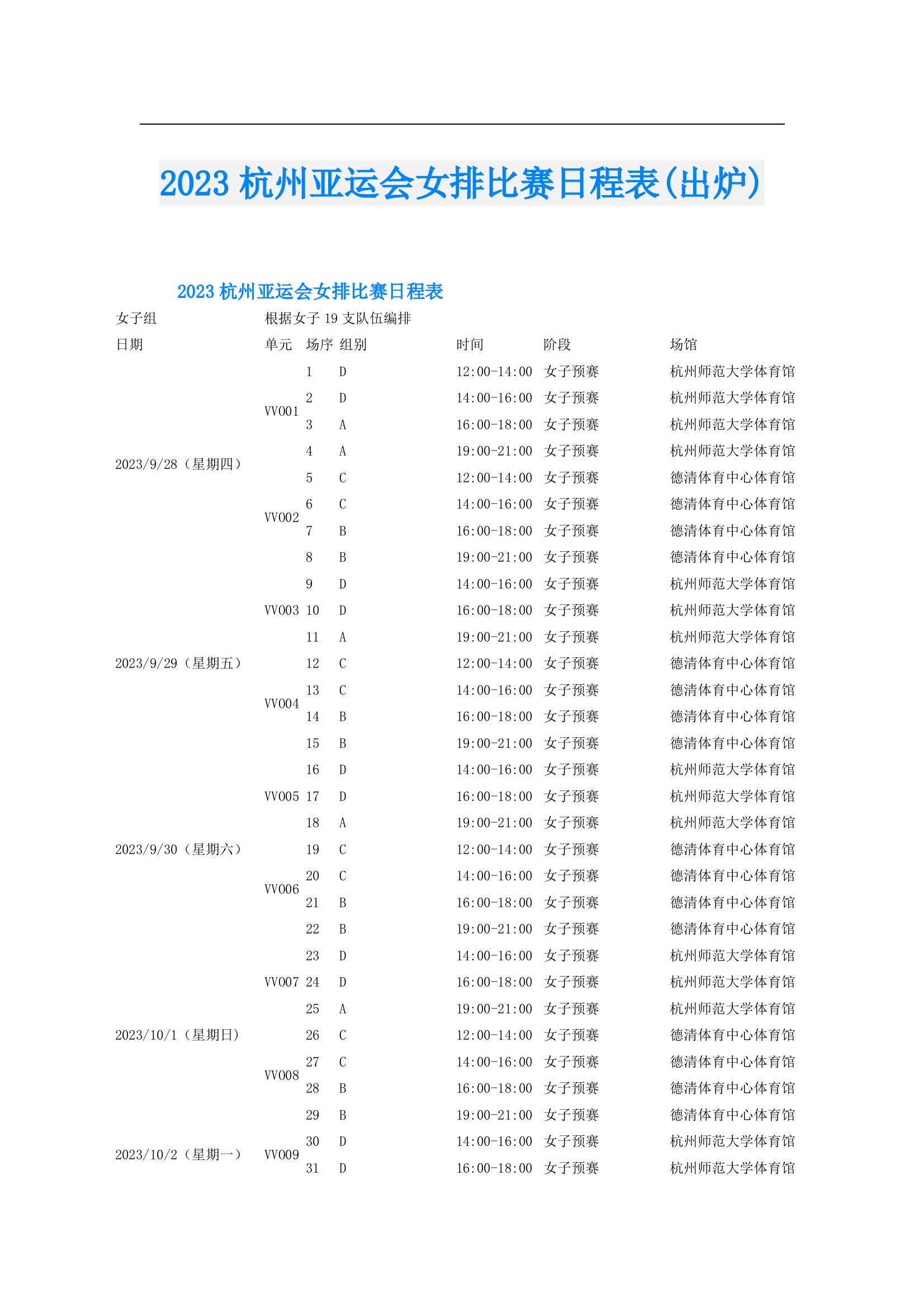 中国女排最新赛程出炉(中国女排最新赛事2021)  第2张