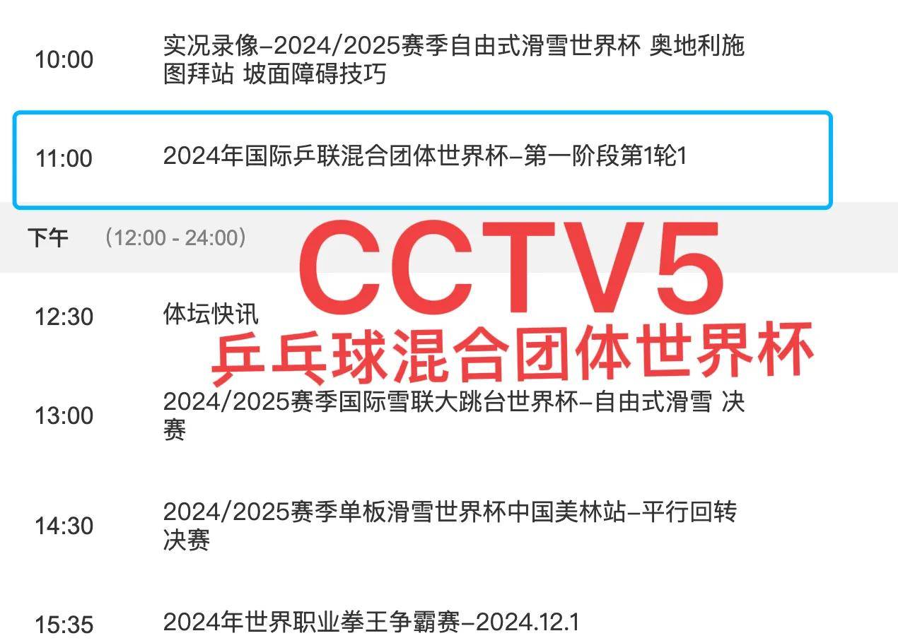 cctv5乒乓球比赛直播(cctv5乒乓球比赛直播赛程)  第1张